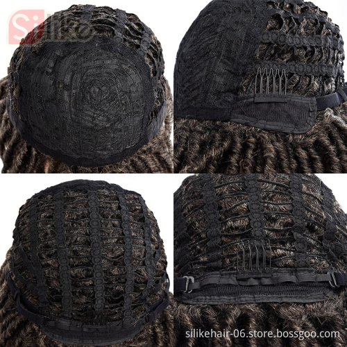 14 '' Soft Dreadlocks Wig Ombre Black Bug Curly Twist Crochet Braid Wig Heat Resistant Wigs Curly Twist Hair Faux Locs Crochet